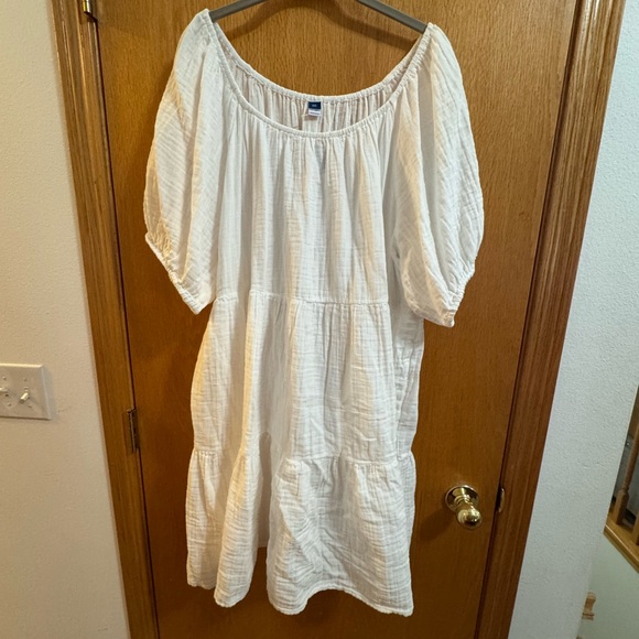 Old Navy White Peasant Dress gauze material nwt xxl - Picture 1 of 4